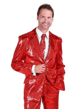 Red Sequin 3 Piece Suit