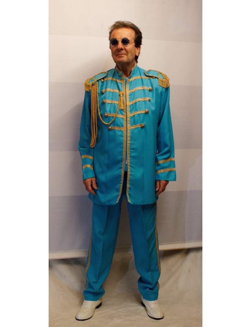 1960s The Beatles Sgt Pepper style Blue suit mens Paul McCartney fancy dress party costume DB16