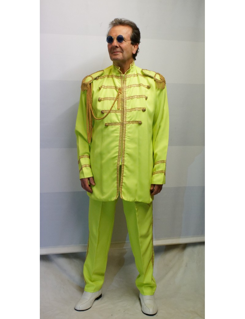 1960s The Beatles Sgt Pepper style Yellow suit mens John Lennon fancy dress party costume DB15