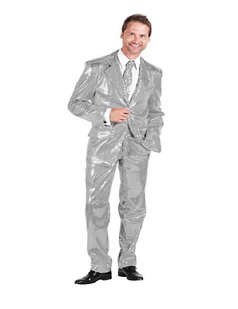 Silver Sequin 3 Piece Suit