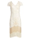 1920s Cream Beaded Evening Dress