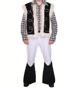 1960s  70s Mono black and white mens retro costume Make Believe AD23