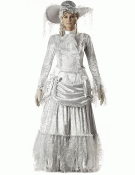 Ghostly Victorian Grey Lady Costume In Character R8