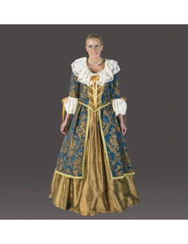 Georgian Lady Womans Blue And Gold Premium Deluxe Costume Tabis BF8A