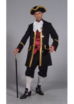 Freddys Georgian Black gold burg mens costume