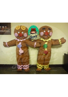 Gingerbread Man Mascot Costume