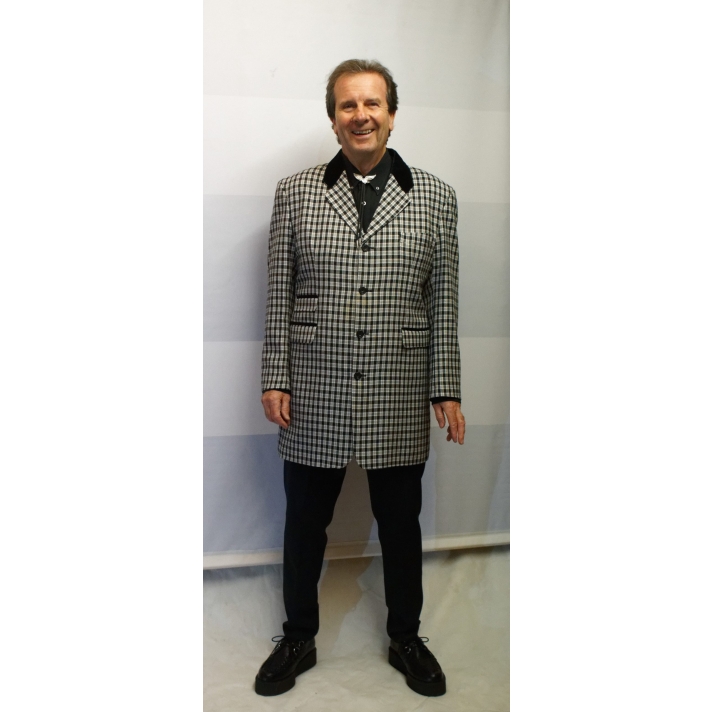 1950s Teddy Boy Suit Black White Check DH16